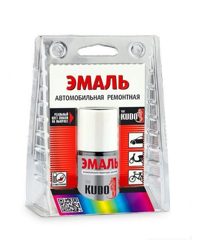 Эмаль автомобильная KUDO снежно-белая 202 с кисточкой 15мл