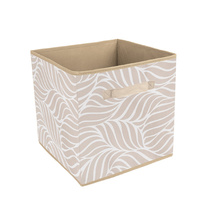 Короб-кубик для хранения Листья, Д300 Ш300 В300, бежевый