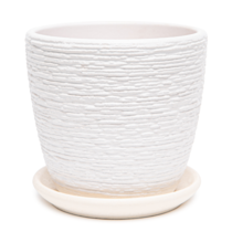 Горшок бетон.Флер 9см белый крокус , 8,7х9,4х9,4