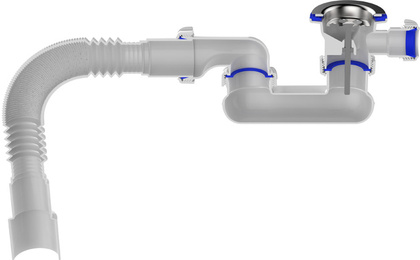 Сифон для душевого поддона 1 1/2х40 плоский регулир. с выпуском с г.т. 40х40/50