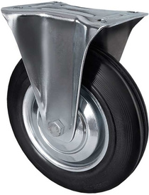 Опора колесная FC 80, неповоротная d=200 мм, черная