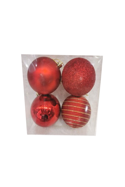 Набор шаров Red Collection, 8см, 4шт, арт. JQ-050