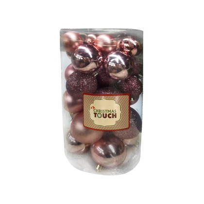 Набор  шаров Christmas Touch, 6 см (30 шт), розовый, п/п,  N4/LX30BALL
