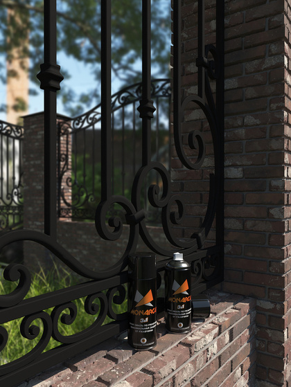 Грунт-эмаль по ржавчине 3в1 Monarca RAL9005 черный матовый 520мл