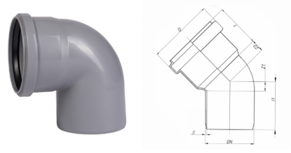 Отвод HTB ф50ммх87 OSTENDORF (112140)