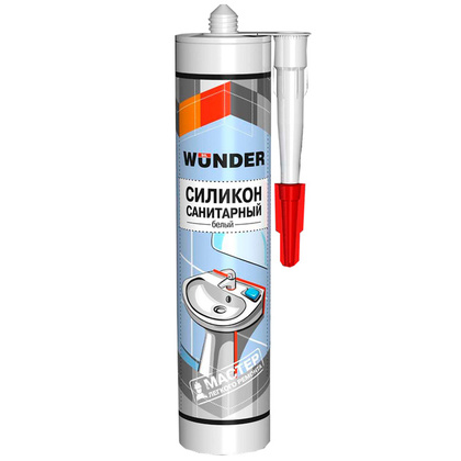 Герметик силиконовый санитарный WUNDER белый 280 мл (Китай)