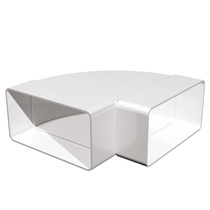 Колено плоское горизонтальное ПВХ 90 60х204 620КГП