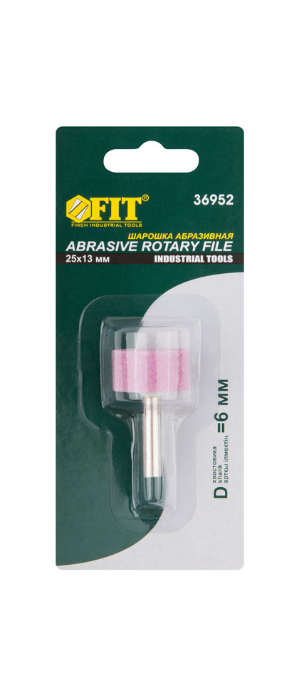 Шарошка абразивная по мет.хв.6 мм цилиндр 25х13мм FIT