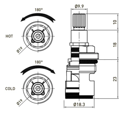 Кран-букса GROSS AQUA 24мм для кухни Retro/Yota F04362-KRY