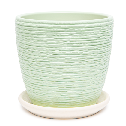 Горшок бетон.Флер 9см зеленый крокус , 8,7х9,4х9,4