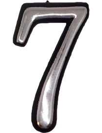 Цифра 7 50мм. пластм. клеящ. хром