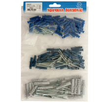 Набор полипр. дюбелей с саморезами 100 шт