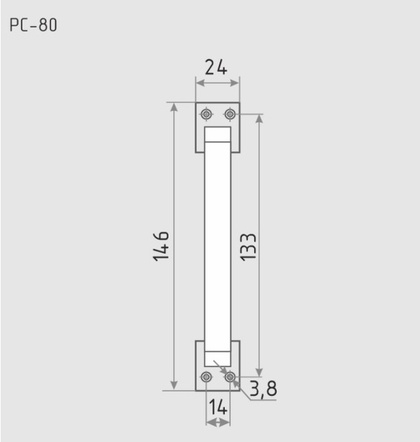 Ручка-скоба  80 мм хром NORA-M