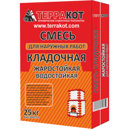 Смесь кладочная жаростойкая для внешних стенок «Терракот» 25кг