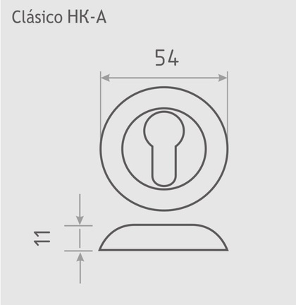 Накладка под ключ NORA-M НК-А матовый хром