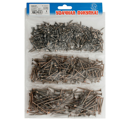 Набор саморезов дереву желт. 3,5-4мм желтый цинк 600 шт