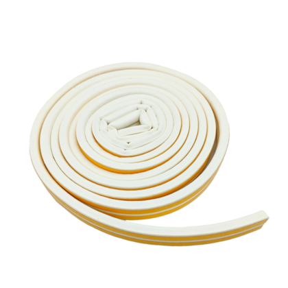 Уплотнитель самоклеящийся двойной Wunder, профиль  D 9X7.5 мм, белый (50)