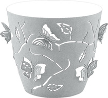 Горшок для цветов Butterflies, 5,3л, D225мм, жемчужно-серый