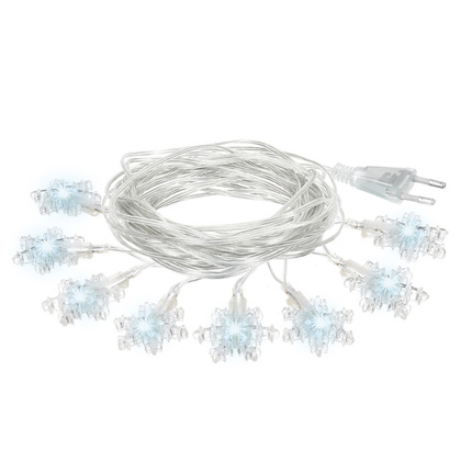 Электрогирлянда Снежинки Vegas 80 LED, 10м, холодный свет, арт. 55082