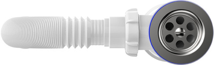 Сифон для кухни 1 1/2х40 с удлинённой горловиной с мет.реш. c г.т. 40х40/50