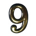 Цифра 9 50мм. пластм. клеящ. золото