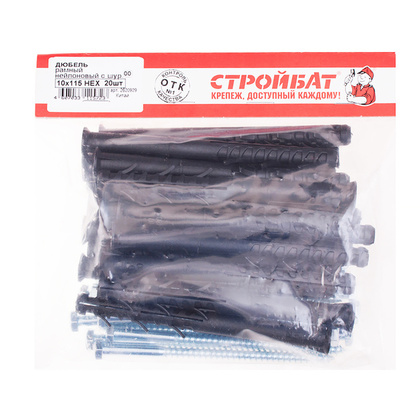 Дюбель фасадный нейл.с шур.шестигр.гол.10x115 НЕХ 20 шт