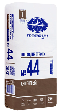 Смесь цементная для стяжек Тайфун Мастер №44, 25 кг