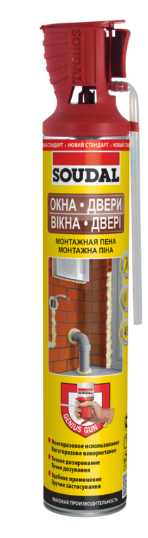 Пена монтажная пистолетная Soudal ОКНА ДВЕРИ  Genius Gun 750 мл