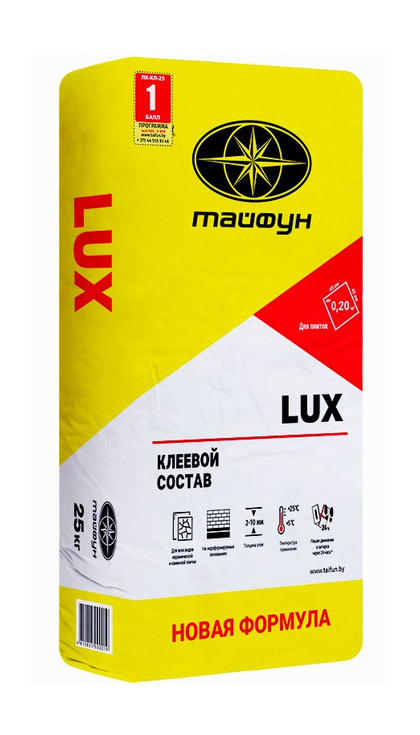 Клей для плитки Тайфун Люкс, 25 кг