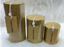 Свеча столбик Ribbed Art&Home 15х7см, золото, арт. MUCJ715-J