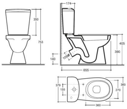 Унитаз-компакт Лаго ЖС Инкоэр белый с1, ОАО Керамин