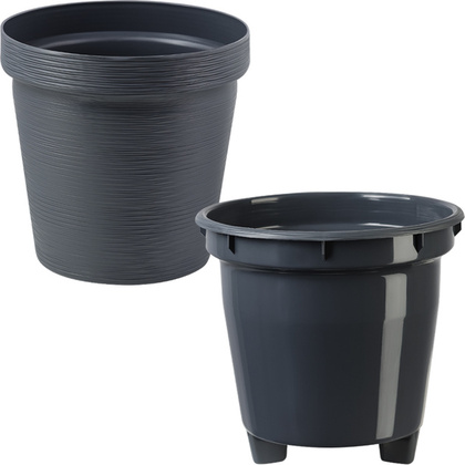Кашпо Терра 3,57л. антрацит 13,8х13,95х13,95