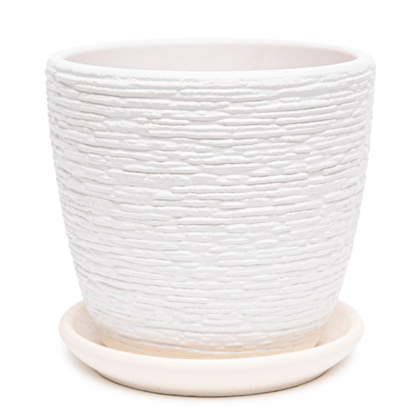 Горшок бетон.Флер 9см белый крокус , 8,7х9,4х9,4