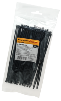 Хомут-стяжка 2,5х160мм Energy (черный) 100шт