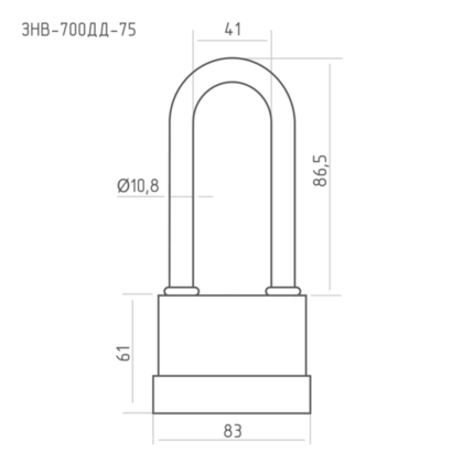 Замок навесной всепогодный ЗНВ-700дд-75 83мм 3кл. НОРА-М
