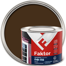 Эмаль ПФ-115 FAKTOR коричневая 1,9 кг