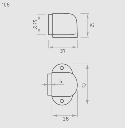 Упор дверной 108  медь NORA-M