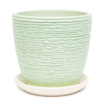 Горшок бетон.Флер 9см зеленый крокус , 8,7х9,4х9,4