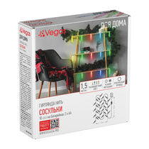 Электрогирлянда Нить Сосульки Vegas, 1,5м, арт. 55170