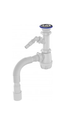 Сифон для кухни 1 1/2х40 с мет.реш. с отводом с/м c г.т. 40х40/50