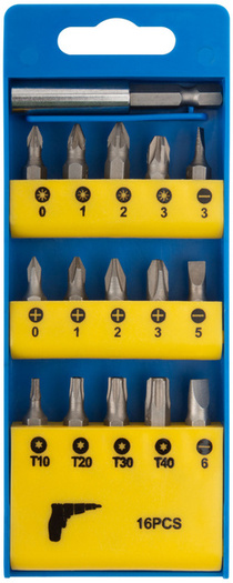 Набор бит (15 шт) + адаптор FIT