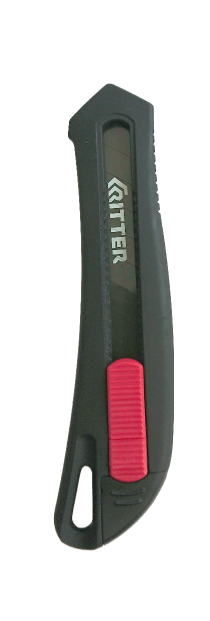 Нож 18мм. выдвижн.лезвие (Black), пласт. Soft-touch корпус Ritter Eco HT40121180