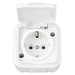 VIKA бел. Розетка 1-гнездн. с/з IP54 РА16-297, ОККО