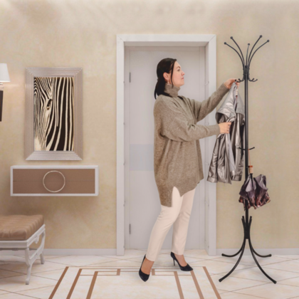 Вешалка напольная Корона разборная (Черный)