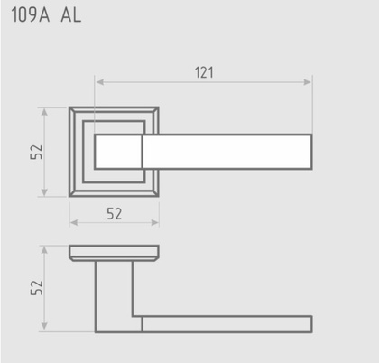 Ручка дверная на розетке НОРА-М 109 К Al комплект ручек - Матовый кофе