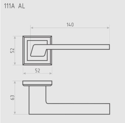 Ручка дверная на розетке НОРА-М 111 K Al комплект ручек - Черный