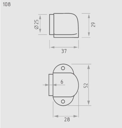 Упор дверной 108  хром NORA-M