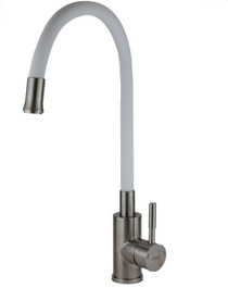 Смеситель для кухни Snake, гибкий излив белый, нерж., арт. K44 W