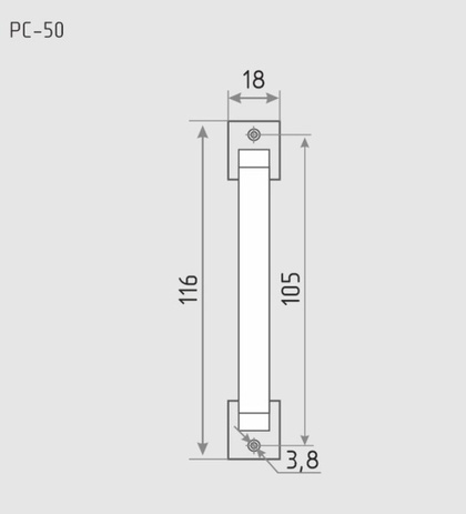 Ручка-скоба  50 мм белая NORA-M