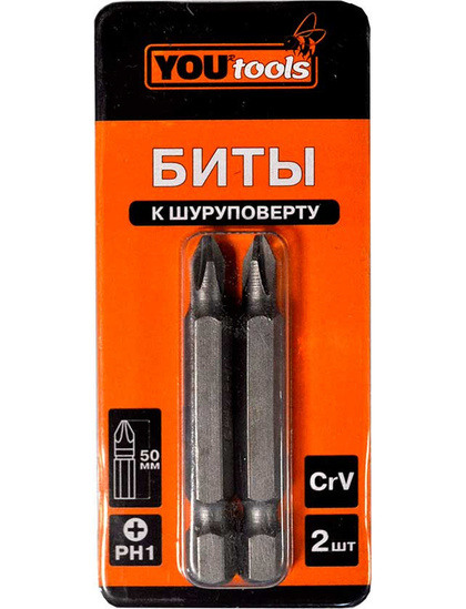Бита PH1х 50 мм (к-т 2шт) YOURTOOLS